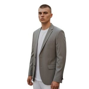 Banana Republic Tailored Fit Gray Blazer Jacket Mens 44R Cotton Blend Sport Coat